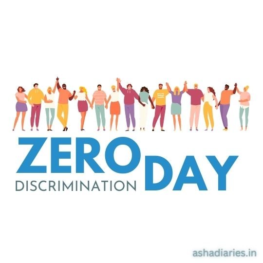 Embracing Diversity: a Call to Action for Zero Discrimination Day | Asha Diaries a Diverse Group of Stylized People Standing Together in Unity Above the Words 'ZERO DAY DISCRIMINATION' in bold, capital letters.