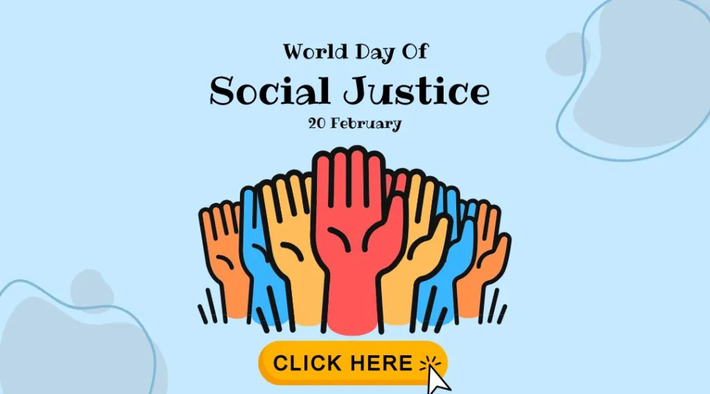 World Day of Social Justice: Unity in Diversity | Asha Diaries Graphic for World Day of Social Justice Featuring Colorful, Raised Hands Symbolizing Diversity and Unity, with Text Announcing the Date, February 20, and a Clickable Button for More Information.