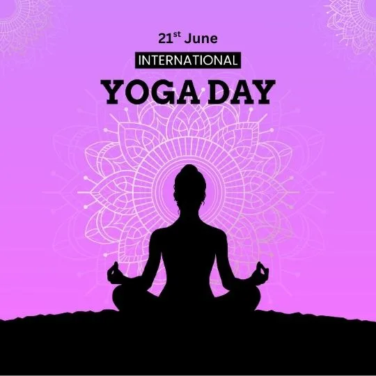 International Yoga Day 21st June - Meditating Woman with Mandala Background | Asha Diaries Silhouette of a Woman Meditating in Lotus Pose with Mandala Design Background on International Yoga Day, June 21st.