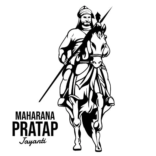 Maharana Pratap Jayanti Tribute - Warrior on Horseback Illustration | Asha Diaries Illustration of Maharana Pratap Riding His Horse with a Spear – Maharana Pratap Jayanti Tribute Artwork.