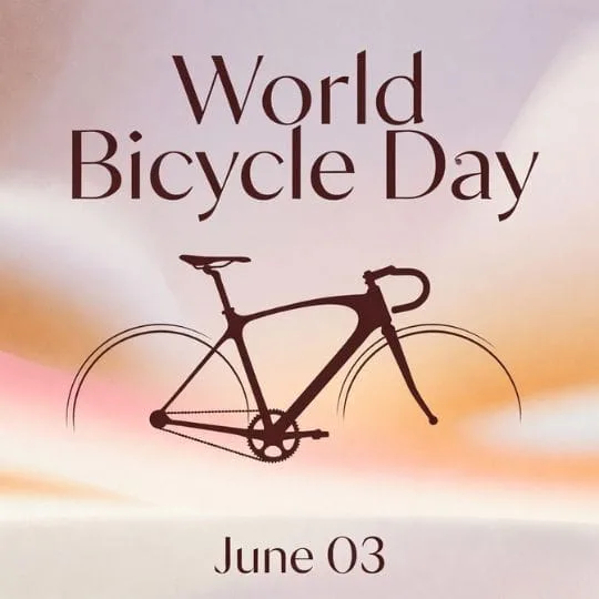 Minimal bicycle illustration design for World Bicycle Day celebration with elegant artistic theme