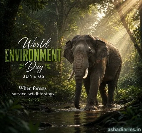 World Environment Day themed circular emblem design with eco-inspired symbolic artwork