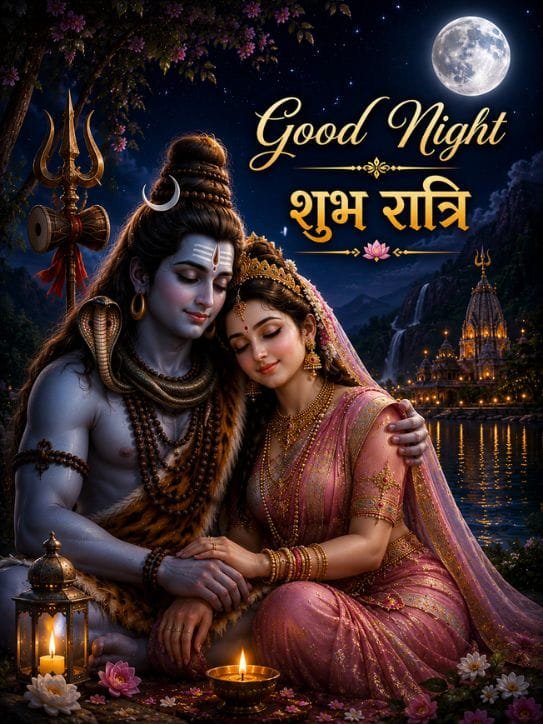 Shiv Parvati Good Night Images