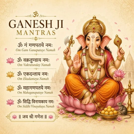 Sacred Mantras of Lord Ganesha  & Wishes